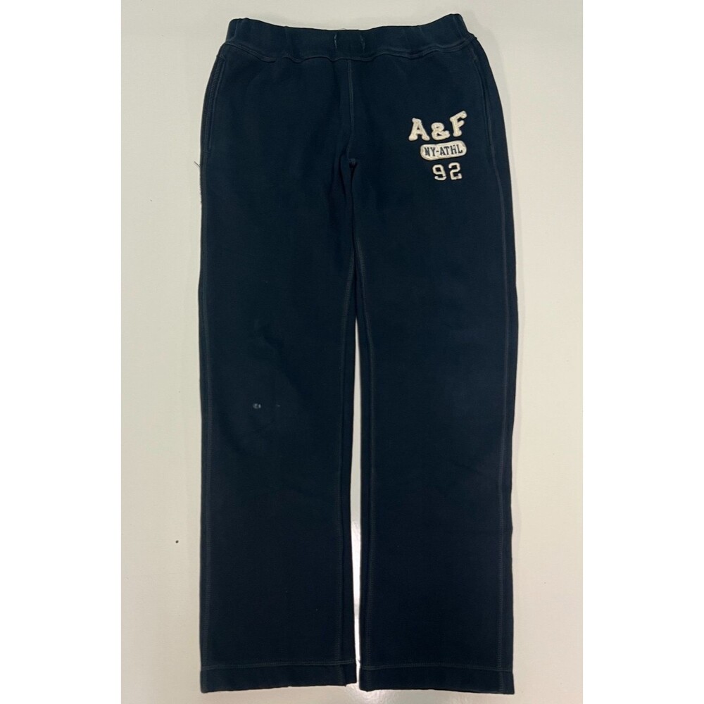 Abercrombie & Fitch Mens Navy Blue NY-ATHL 92 Sweatpants Y2K Fleece Joggers M